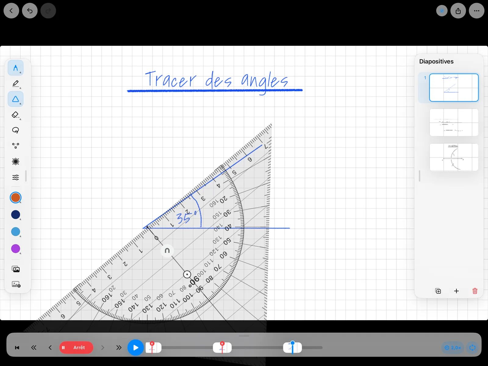 Construction d’un angle avec l’équerre