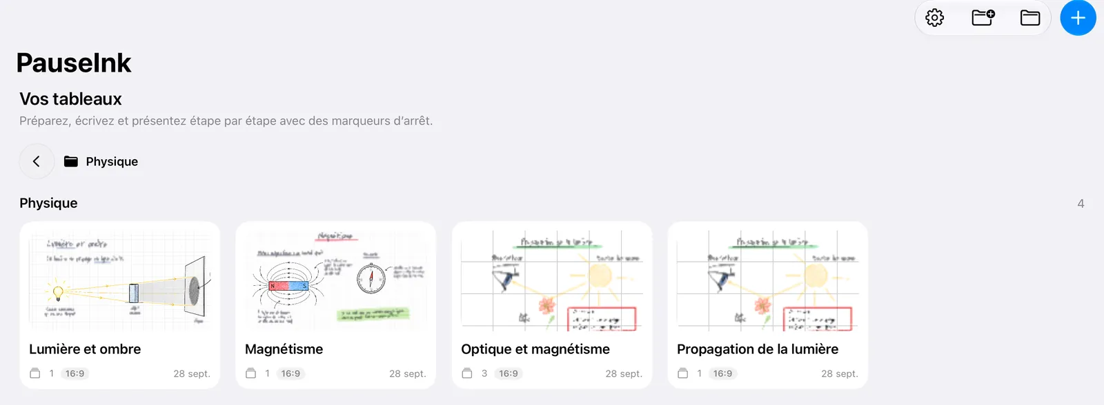 Bibliothèque de projets et fichiers